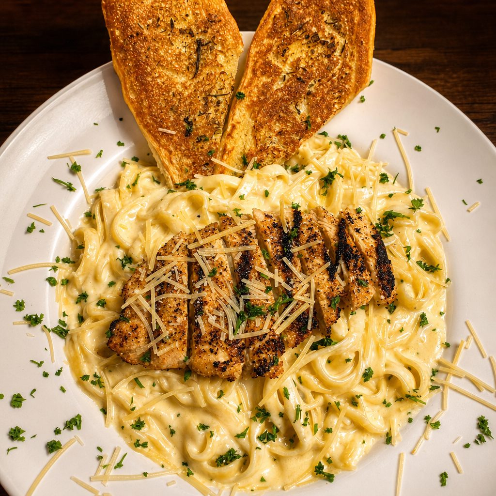 Chicken Fettuccine Alfredo.