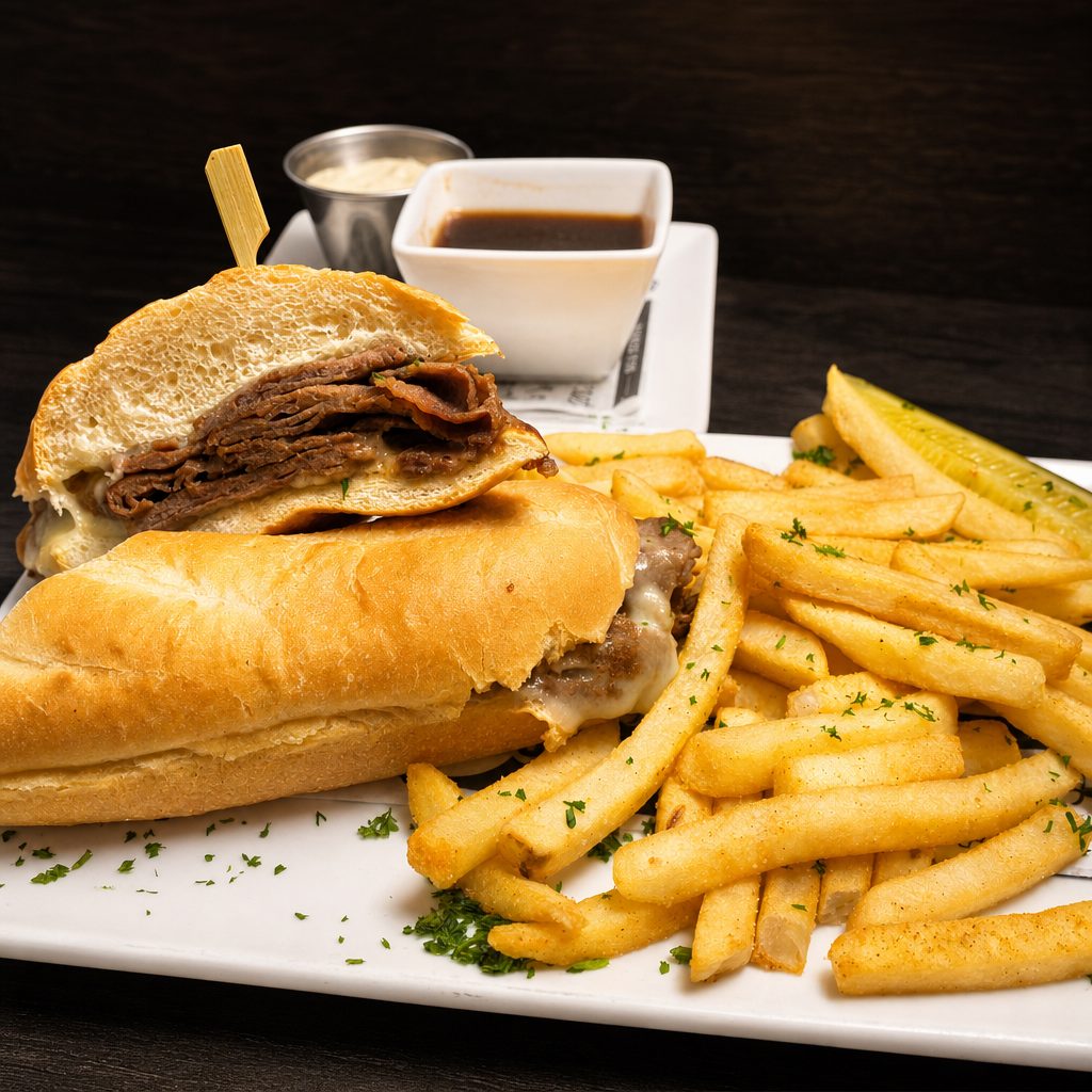 Beef Dip Sandwich.